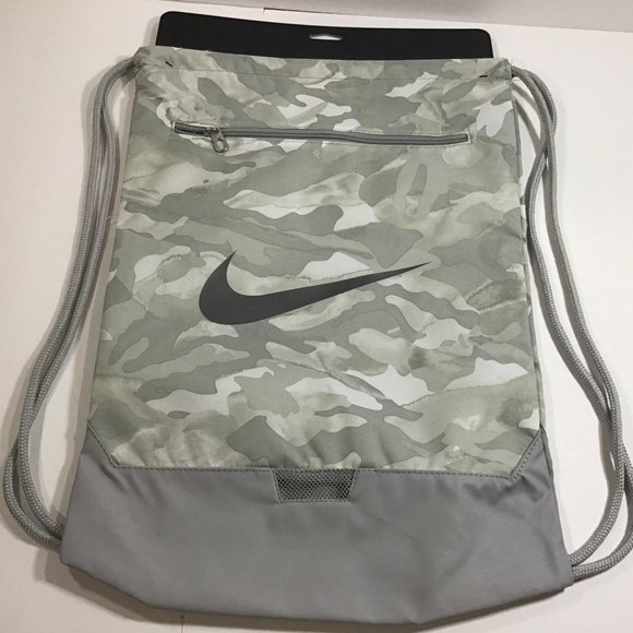 Nike Drawstring Gray Camouflage Brasilia Gymsack - Picture 1 of 5